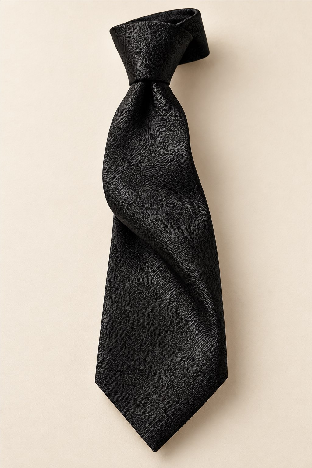 The Evening Medallion Tie in Black — illustrated styling