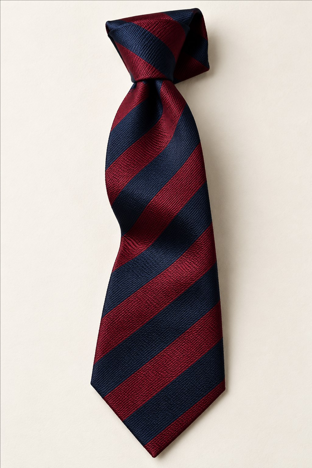The Estate Stripe Tie in Burgundy & navy — illustrated styling