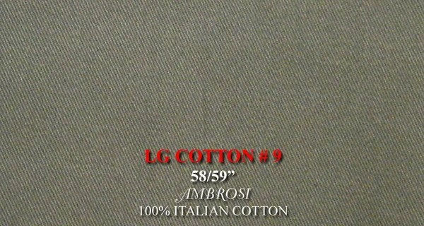 Original fabric swatch LKG ITALIAN COTTON 9 from LKG Italian Cotton; approximate olive image tone.