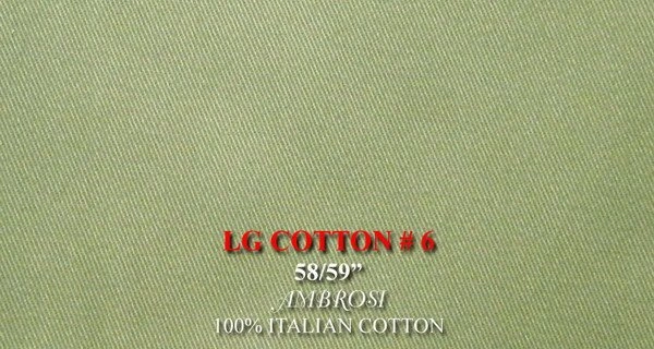 Original fabric swatch LKG ITALIAN COTTON 6 from LKG Italian Cotton; approximate green image tone.