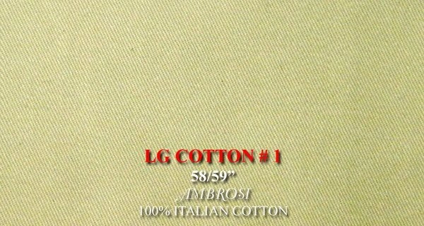Original fabric swatch 1 from LKG Italian Cotton; approximate sand image tone.