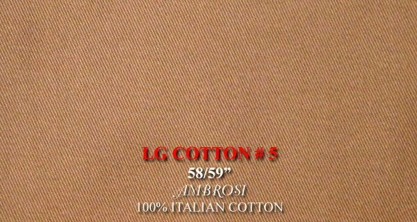 Original fabric swatch LKG ITALIAN COTTON 5 from LKG Italian Cotton; approximate camel image tone.