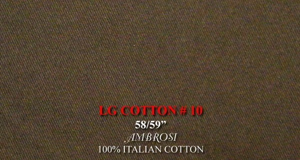 Original fabric swatch LKG ITALIAN COTTON 10 from LKG Italian Cotton; approximate dark brown image tone.