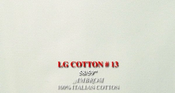 Original fabric swatch LKG ITALIAN COTTON 13 from LKG Italian Cotton; approximate ivory image tone.
