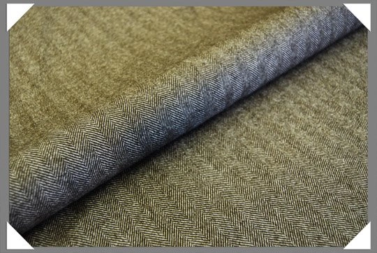 Original fabric swatch Cashmere-16 from Overcoat Fabric; approximate olive image tone.