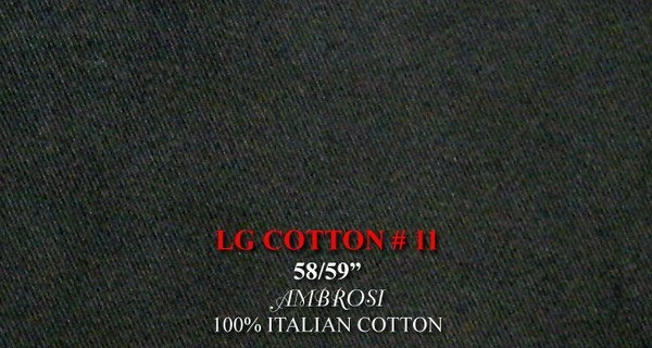 Original fabric swatch LKG ITALIAN COTTON 11 from LKG Italian Cotton; approximate charcoal image tone.