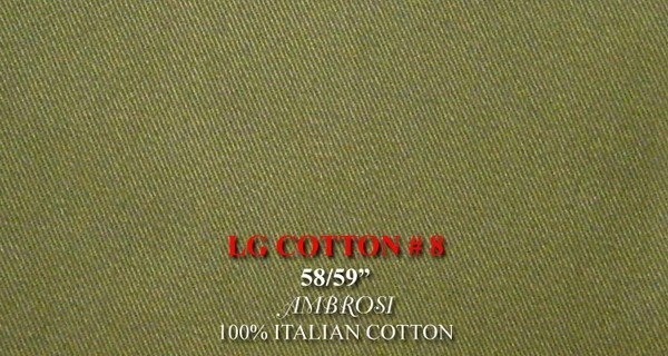 Original fabric swatch LKG ITALIAN COTTON 8 from LKG Italian Cotton; approximate olive image tone.