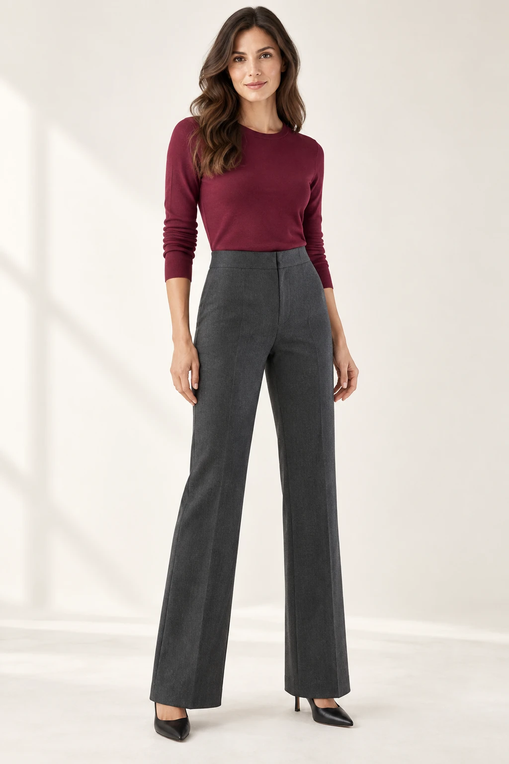 Women’s Tailored Trousers / 08 in Charcoal — illustrated styling