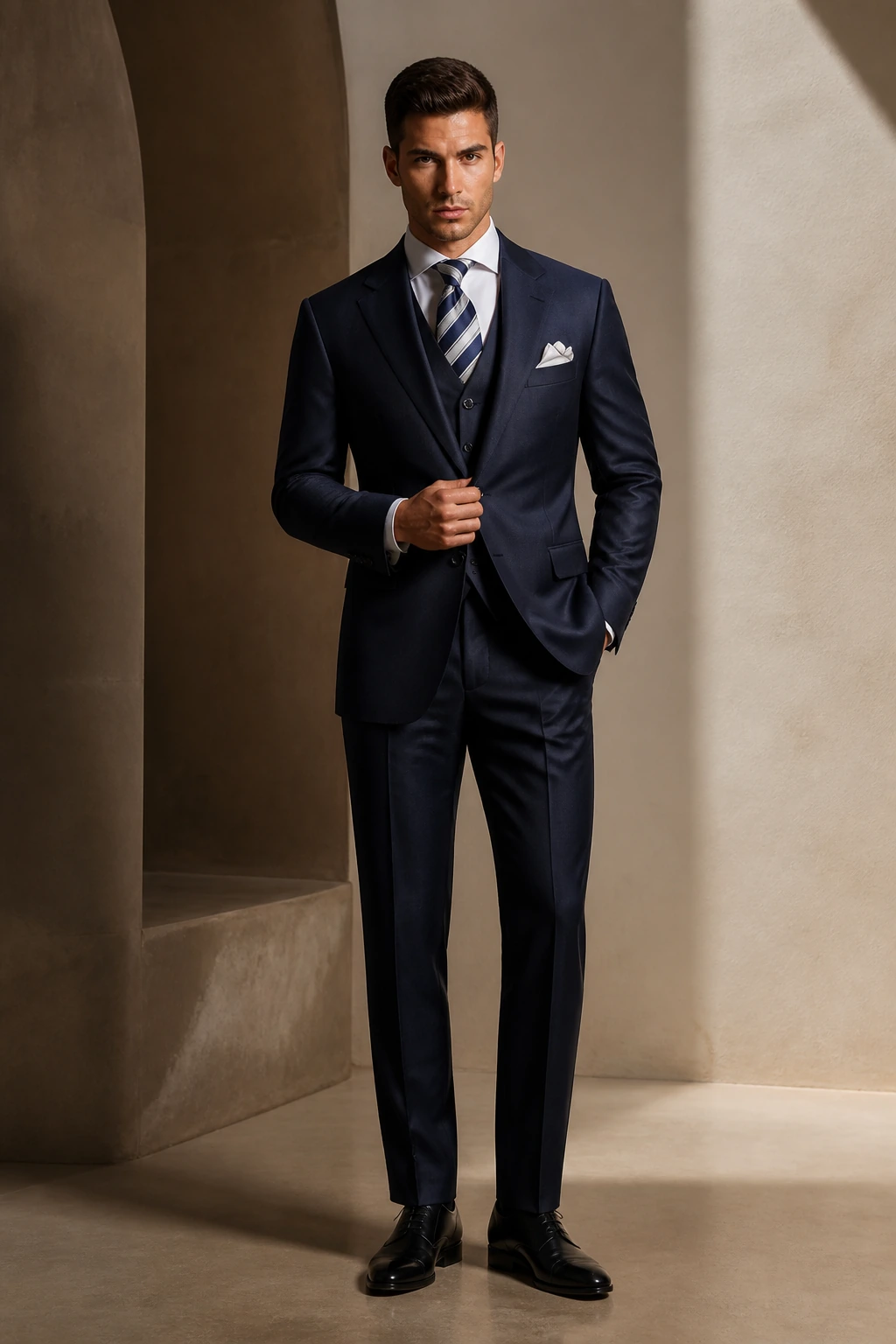 Men’s Tailored Suit / 05 in Navy — illustrated styling