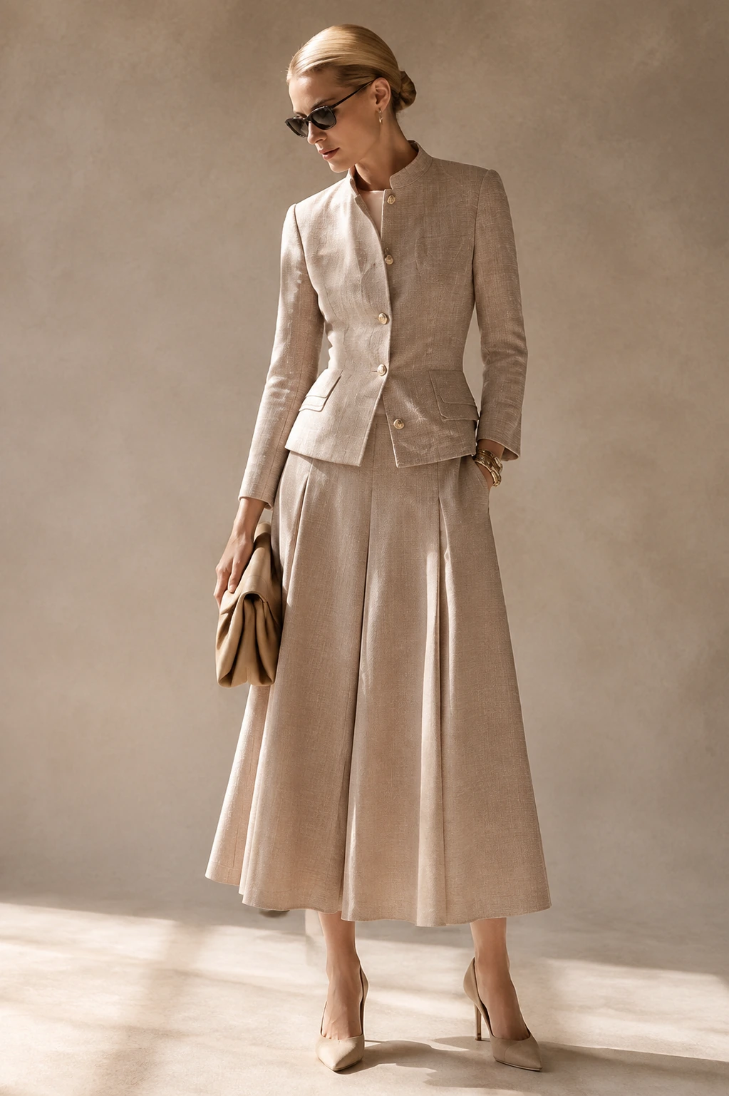Women’s Skirt Suit / 07 in Blush — illustrated styling