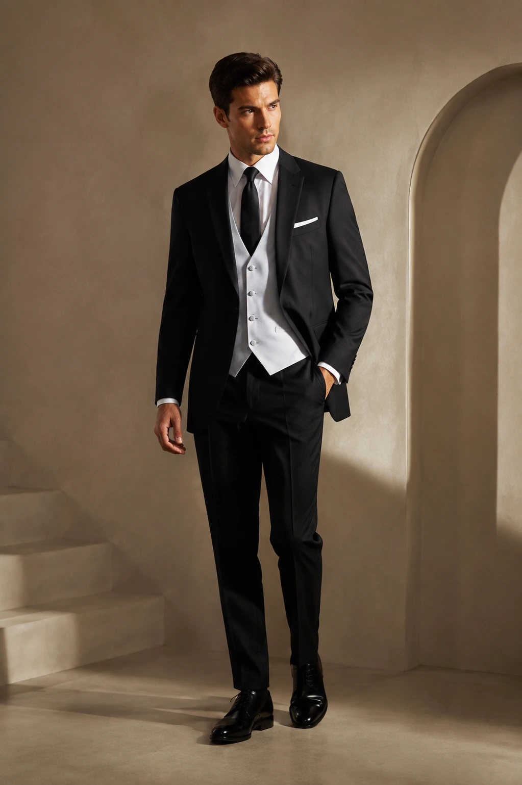 Men’s Tailored Suit / 01 in Black — illustrated styling