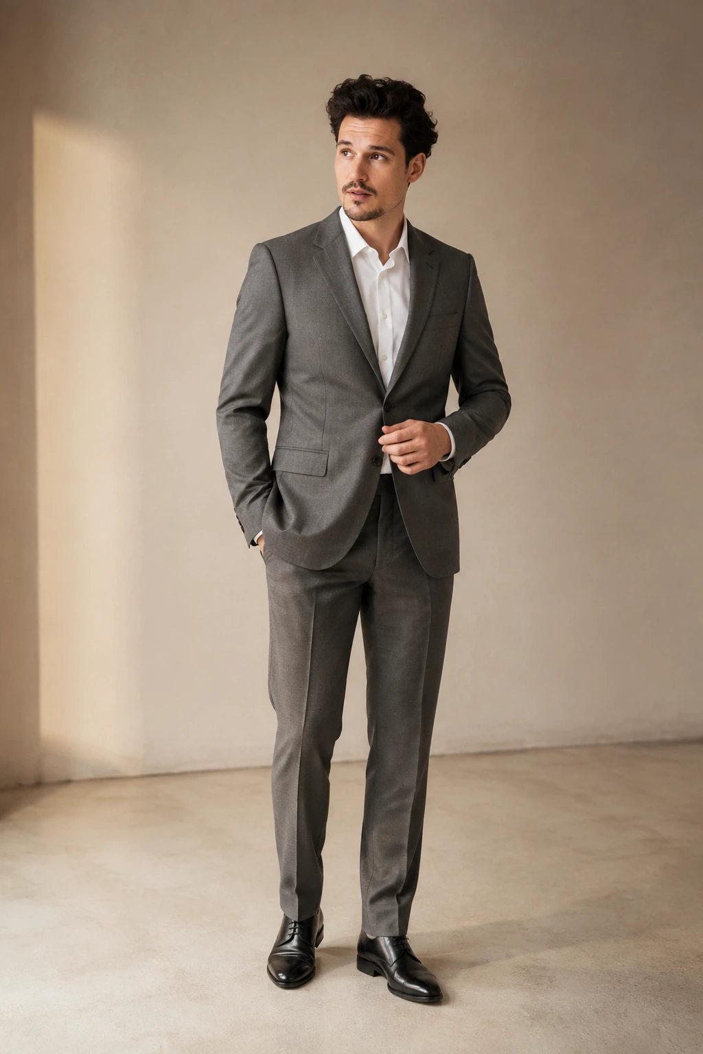 Men’s Tailored Suit / 10 in Grey — illustrated styling