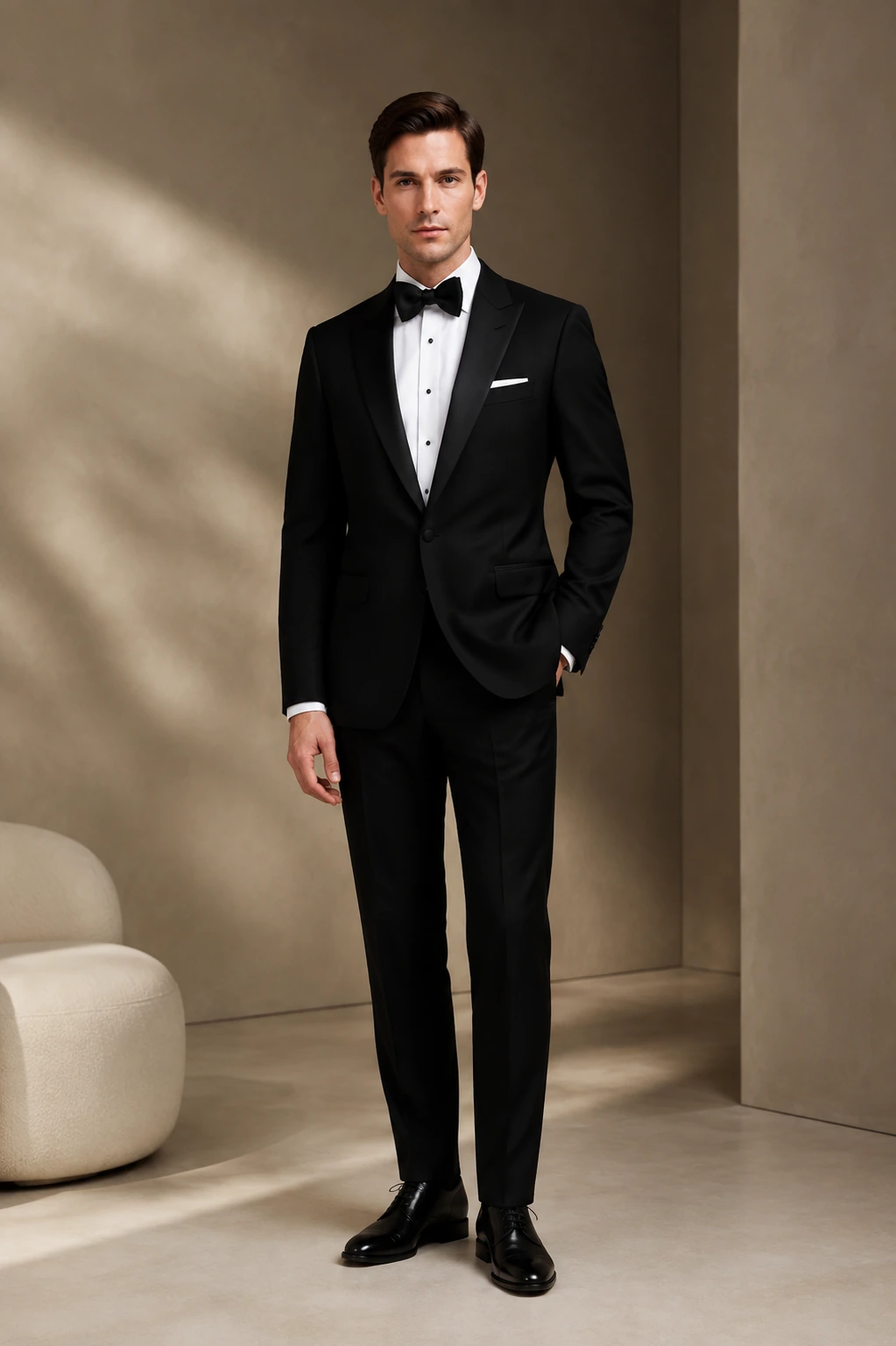 Men’s Tailored Suit / 19 in Black — illustrated styling