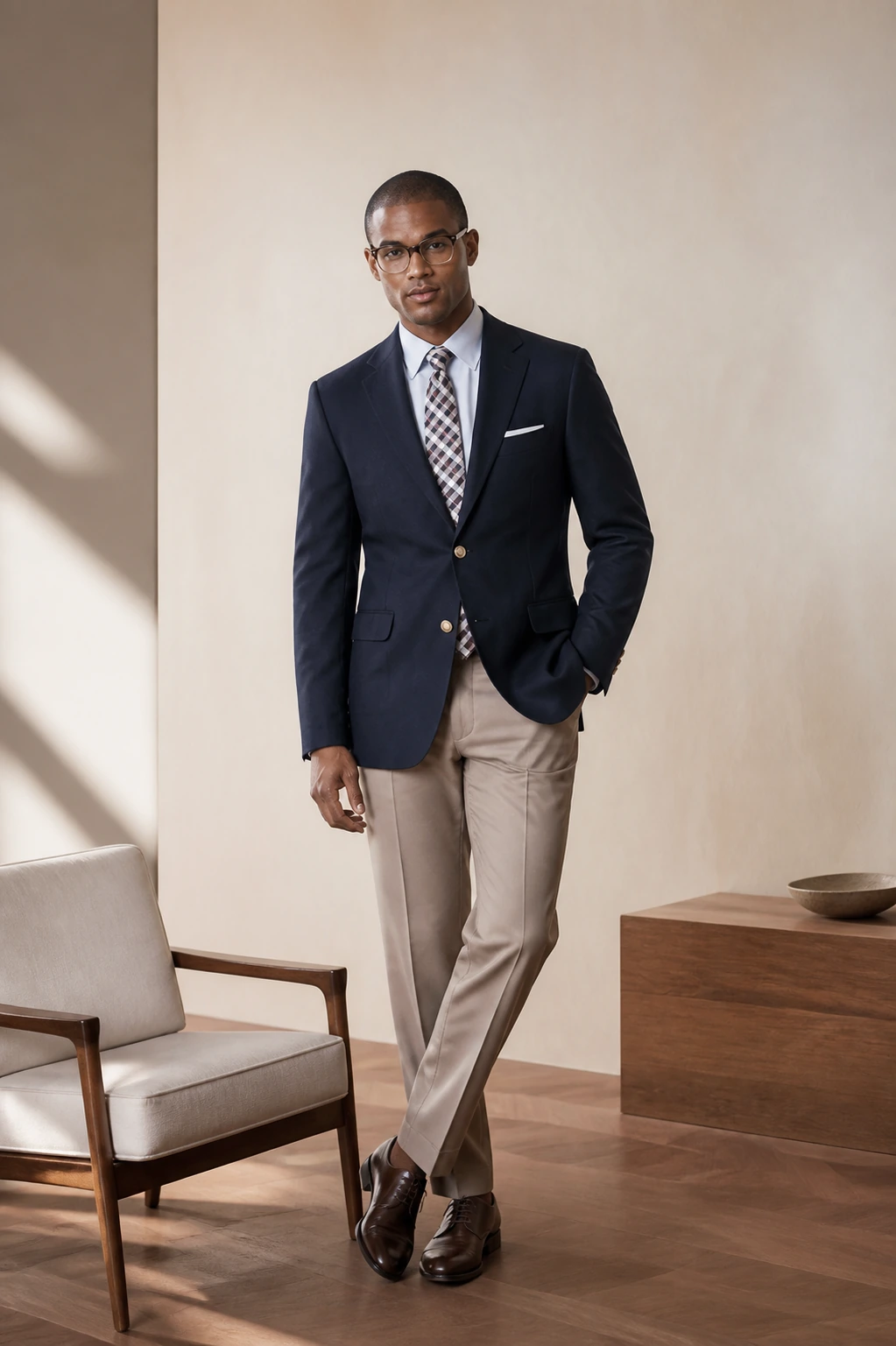 Men’s Sports Jacket / 12 in Navy — illustrated styling