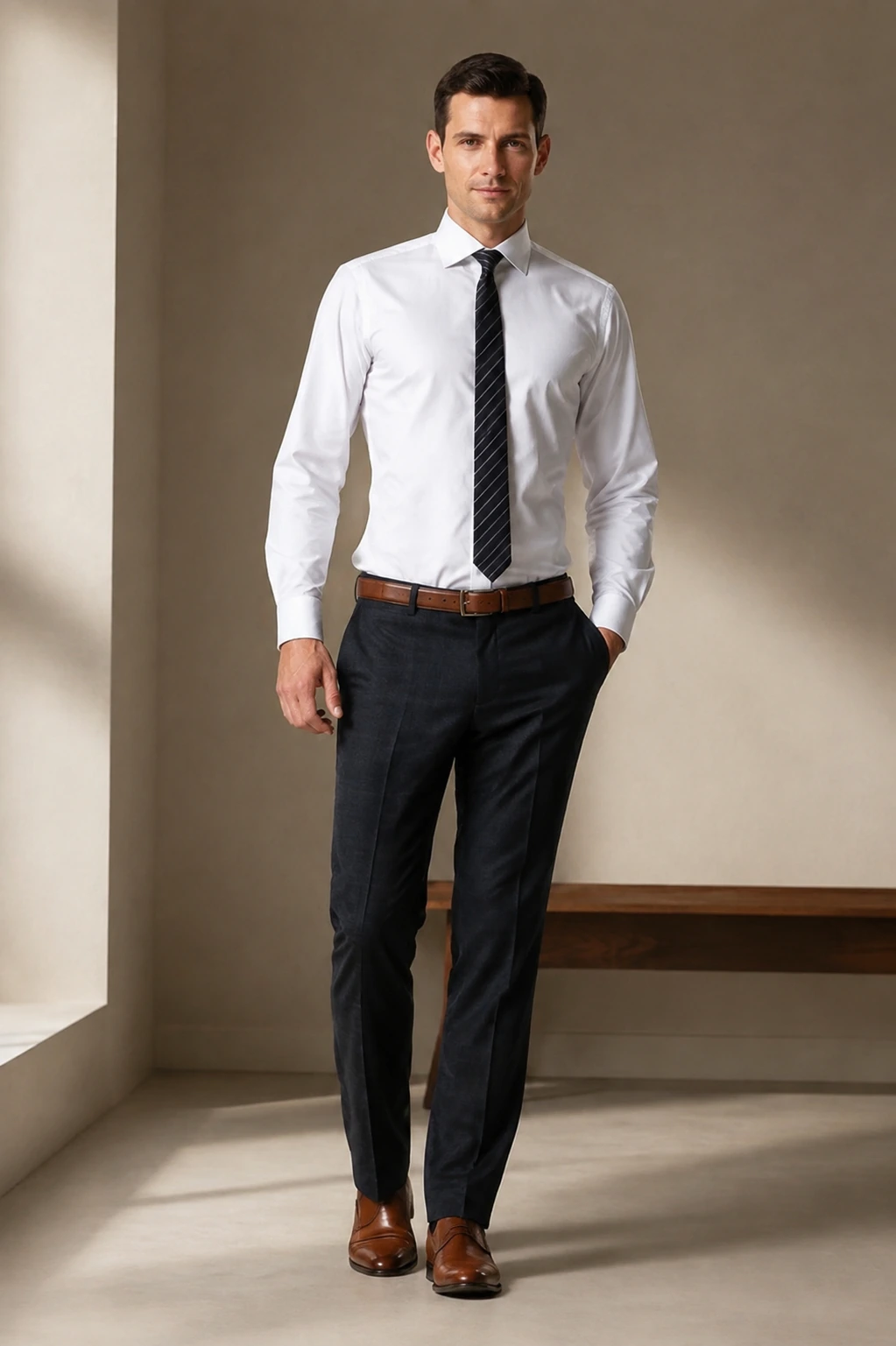 Men’s Tailored Shirt / 03 in White — illustrated styling