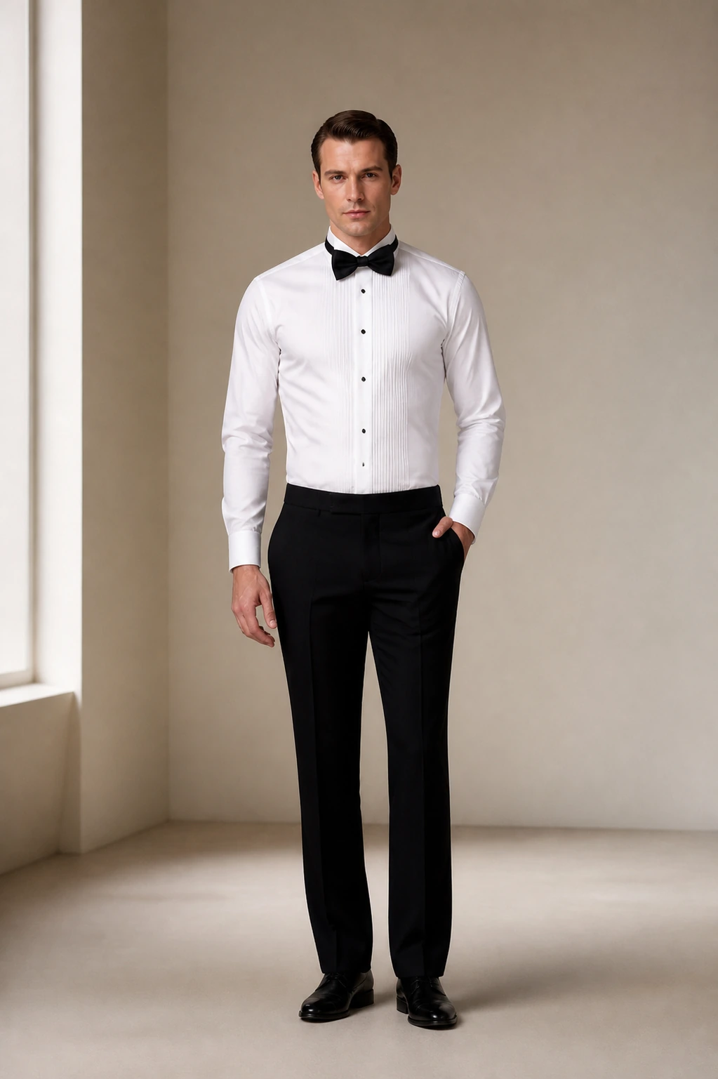 Men’s Tailored Shirt / 11 in White — illustrated styling