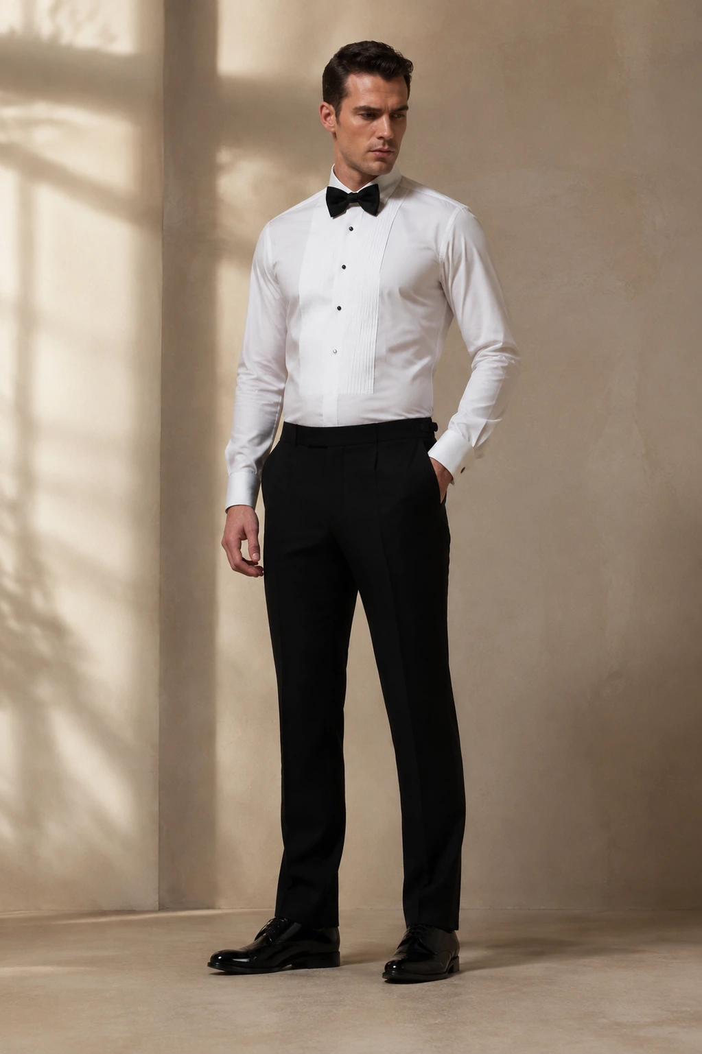 Men’s Tailored Shirt / 12 in White — illustrated styling