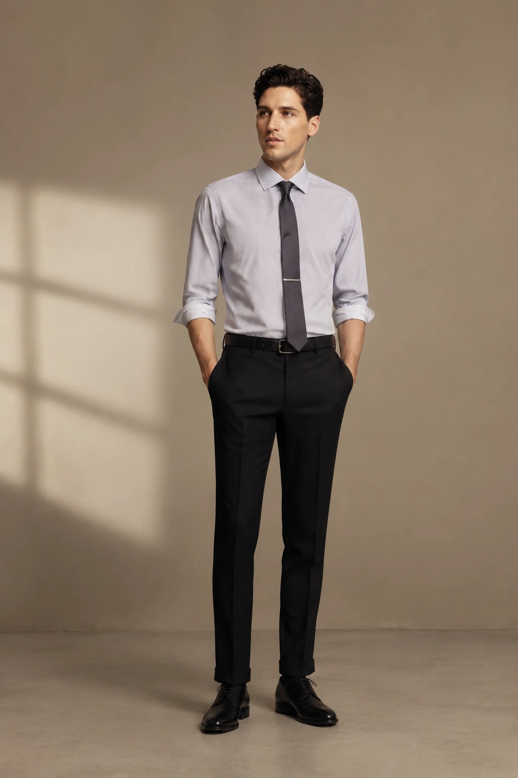 Men’s Tailored Shirt / 13 in Grey — illustrated styling