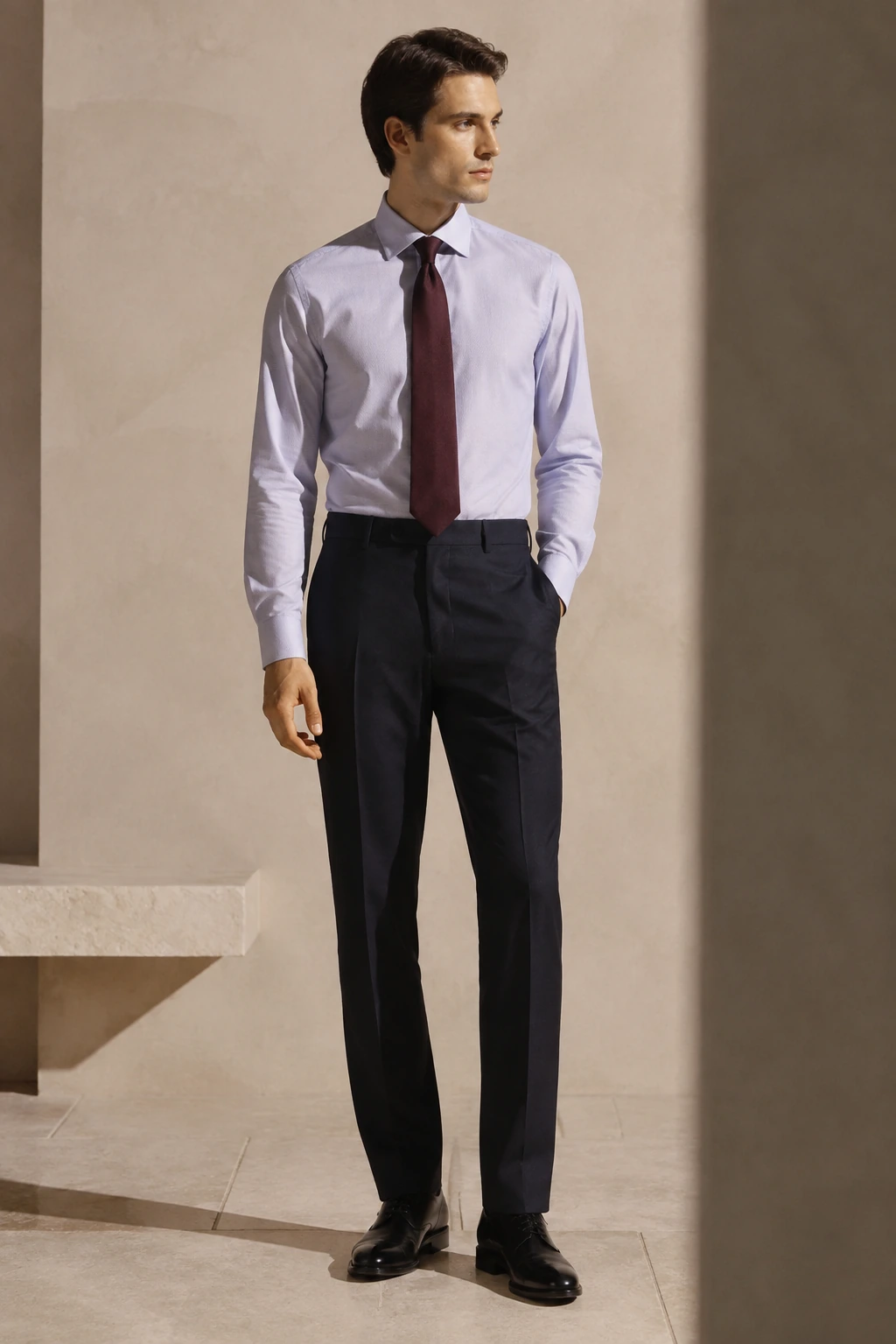 Men’s Tailored Trousers / 04 in Black — illustrated styling