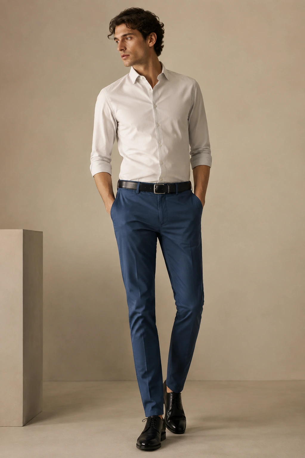 Men’s Tailored Trousers / 07 in Blue — illustrated styling