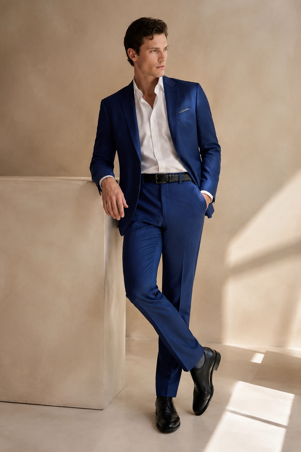 Men’s Tailored Trousers / 10 in Cobalt — illustrated styling