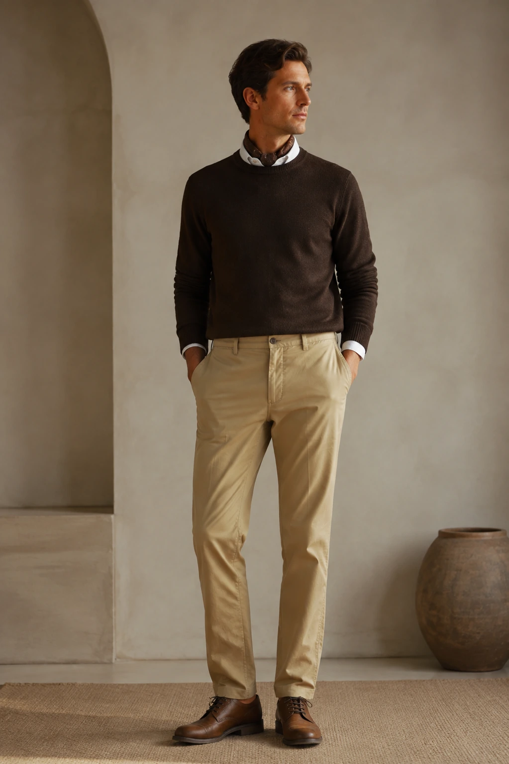 Men’s Tailored Trousers / 13 in Sand — illustrated styling