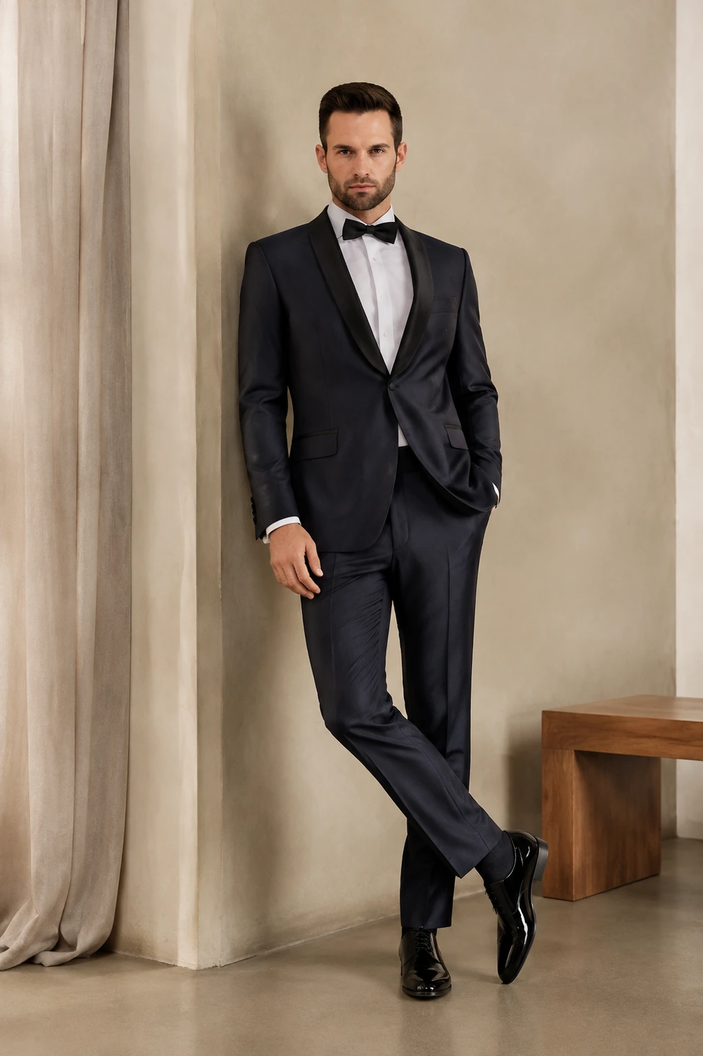 Men’s Evening Tuxedo / 04 in Midnight navy — illustrated styling