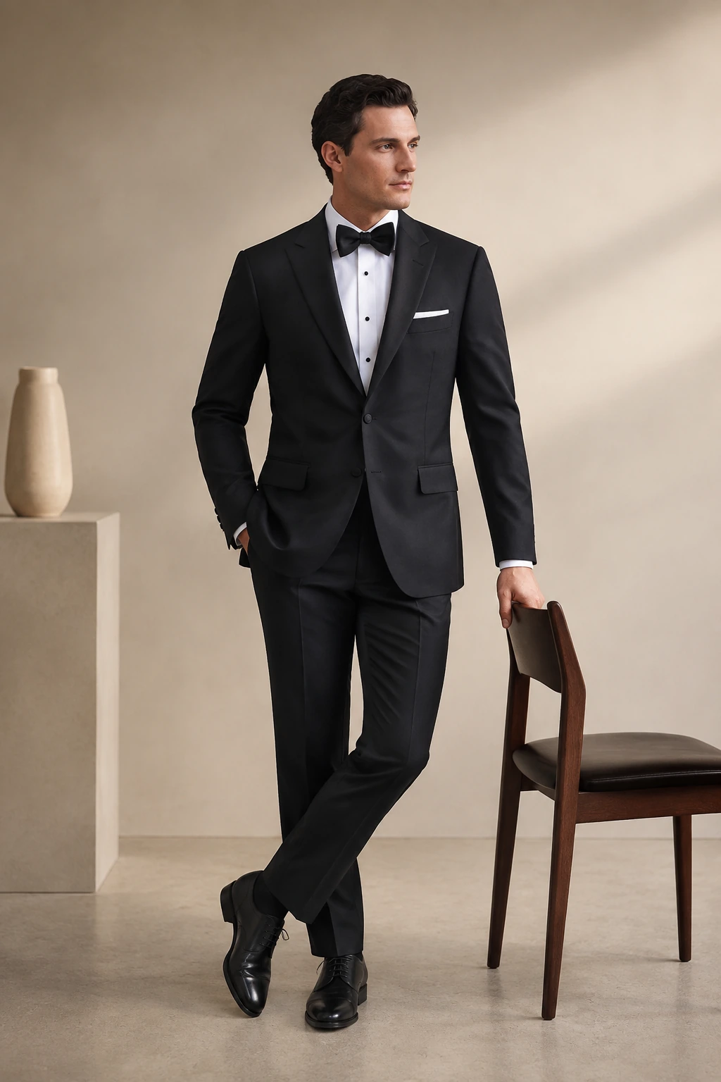 Men’s Evening Tuxedo / 09 in Black — illustrated styling