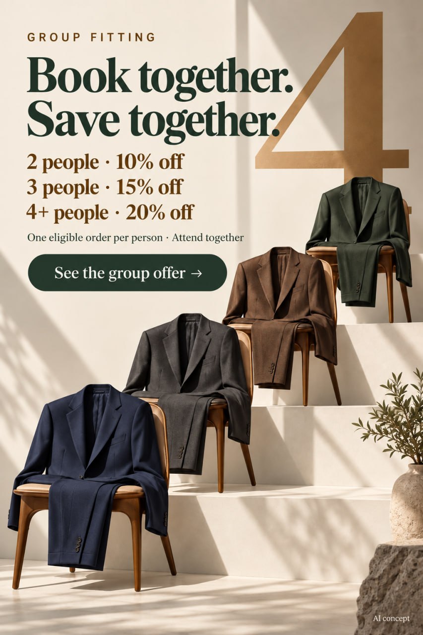 Group fitting — book together, save together