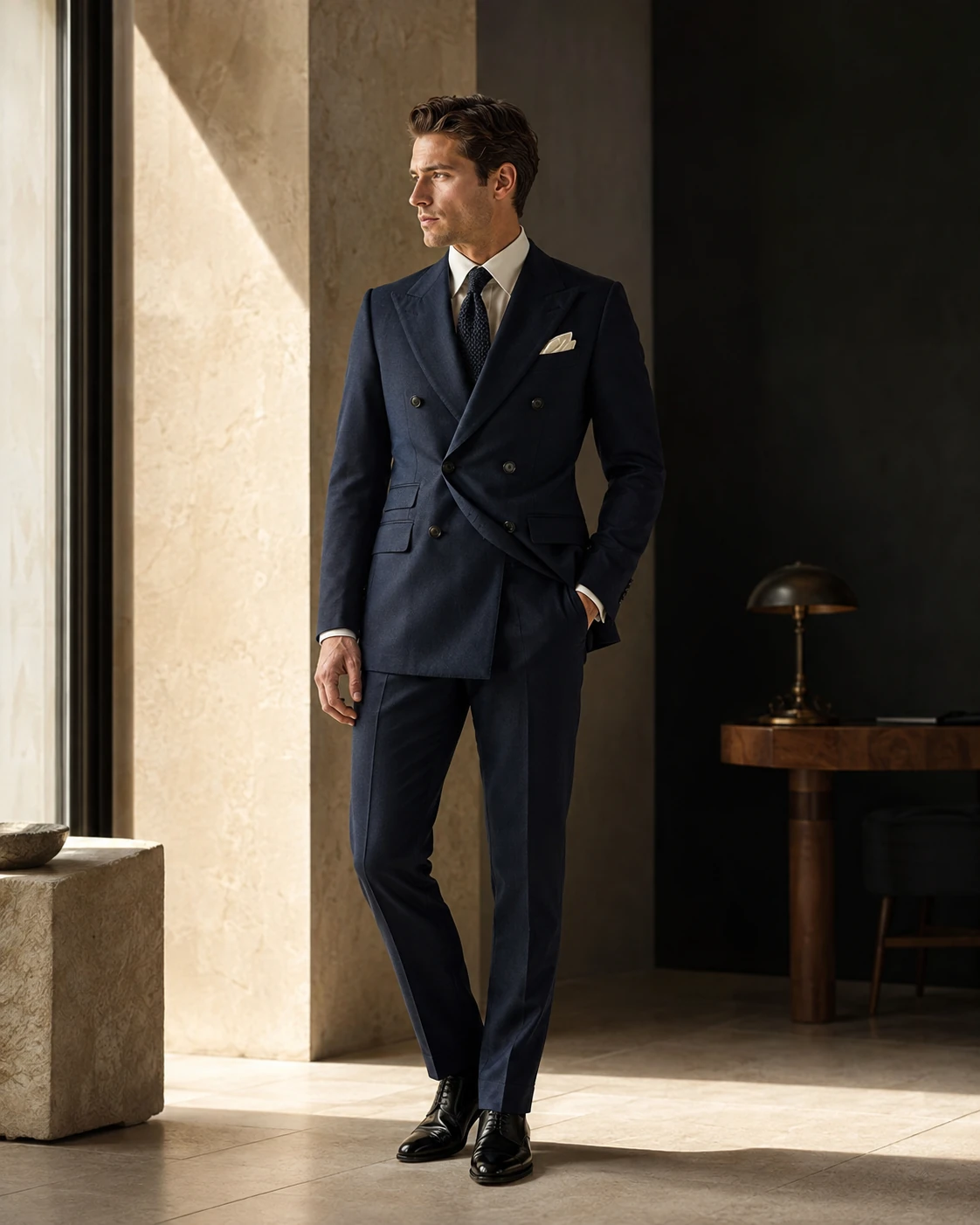 A Bonturberg tailored suit in deep charcoal cloth