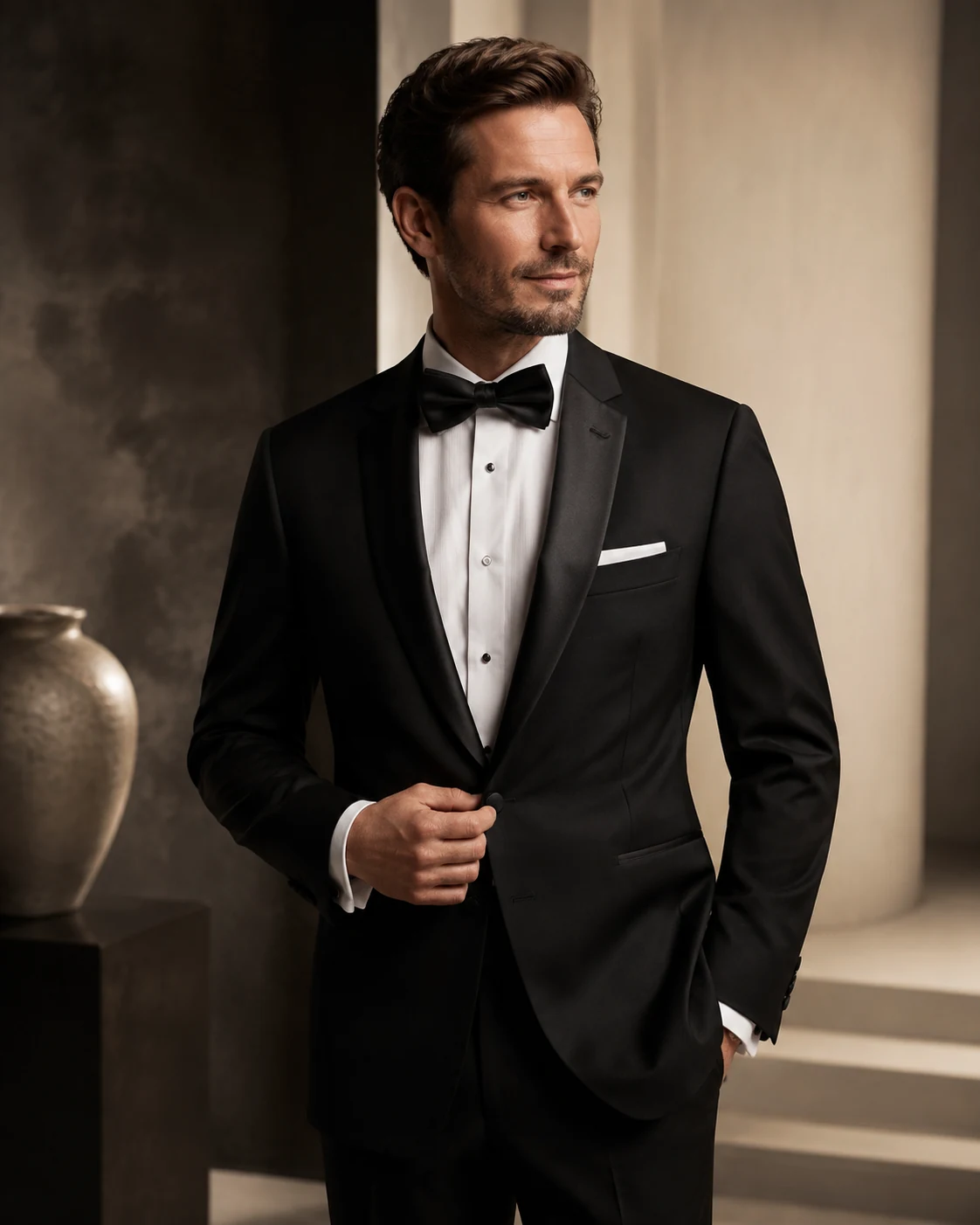 Midnight black made-to-measure tuxedo